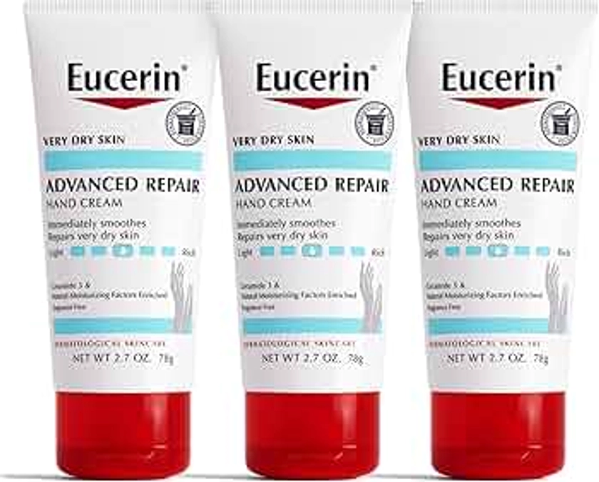 Eucerin Advanced Repair Hand Cream - Fragrance Free, Hand Lotion for Very Dry Skin - 2.7 Ounce (Pack of 3)