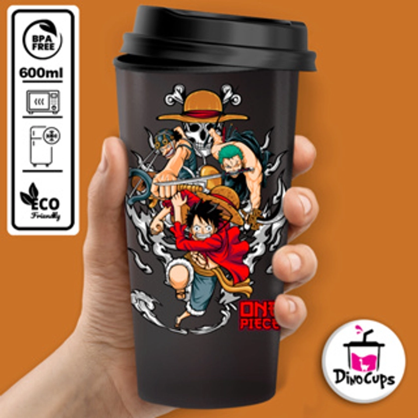Copo Bucks Anime One Piece Mugiwara Luffy Zoro Usopp 600ml | Shopee Brasil