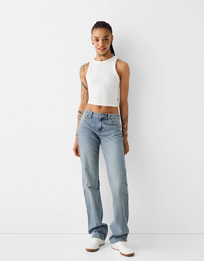 Jean regular taille basse - Jeans - Femme