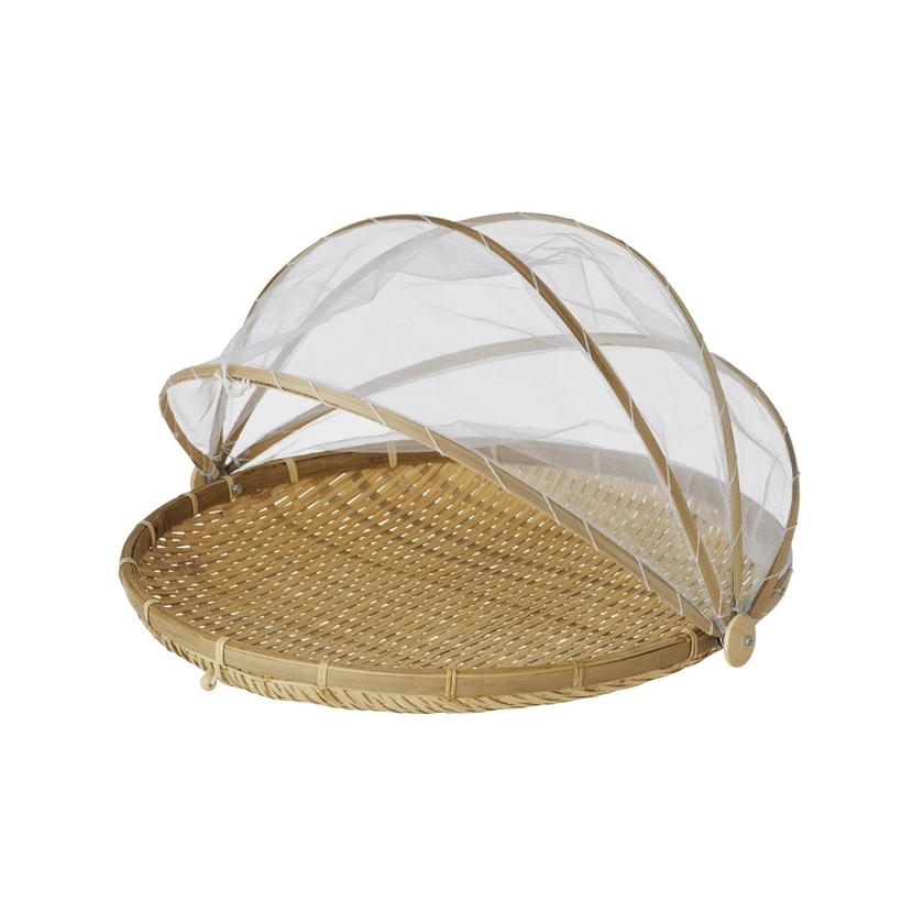 Davis & Waddell Collapsible Mesh Food Cover with Bamboo Tray 42cm