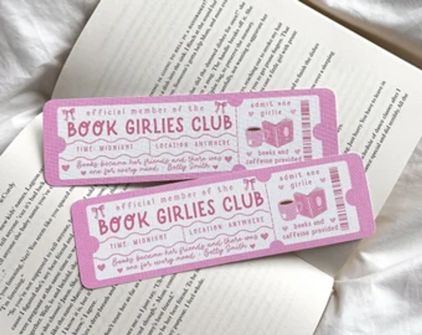 Marque-page Book Lovers Club | Marque-page féministe | Marquer le billet | Marque-page mignon | Cadeau pour amoureux des livres | Club de lecture | Club de lecture féminin