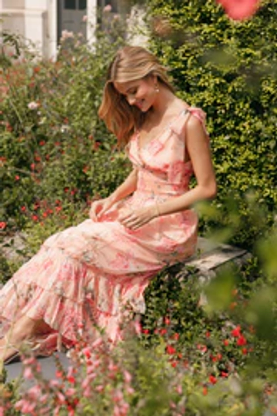 Fionna Maxi Dress - Peach Floral