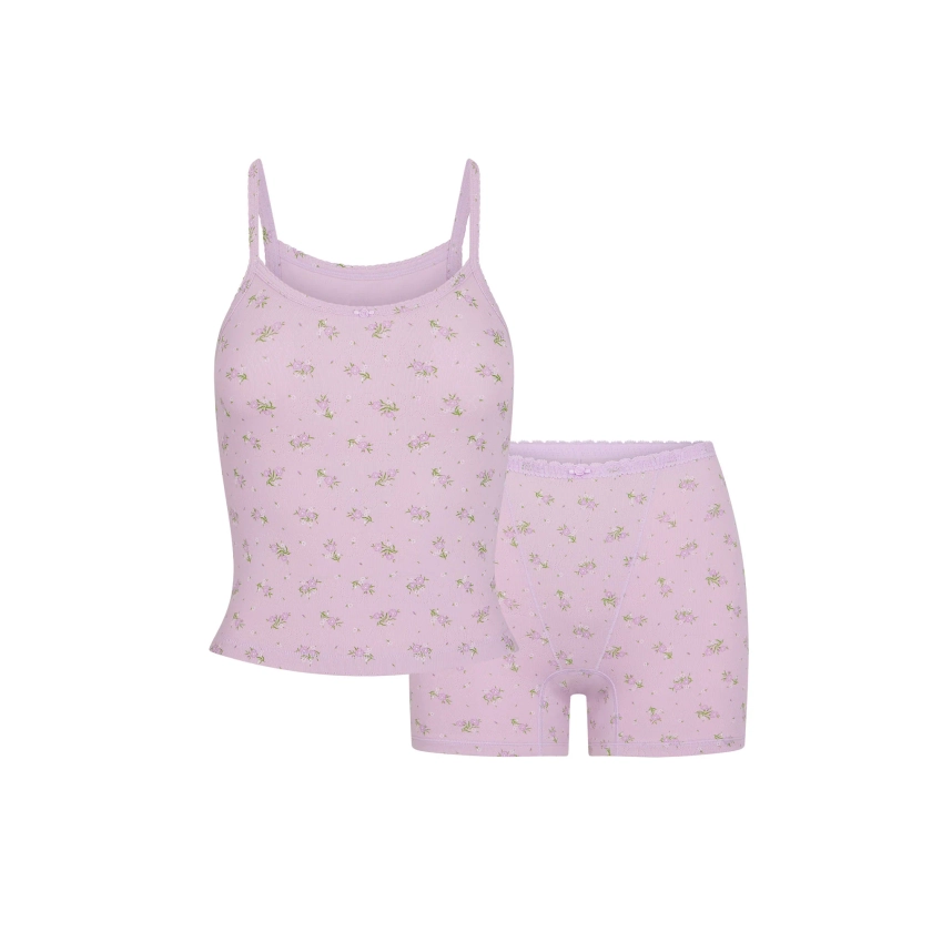 LOGO POINTELLE CAMI AND BOXER SET | SUGAR PLUM FLORAL PRINT