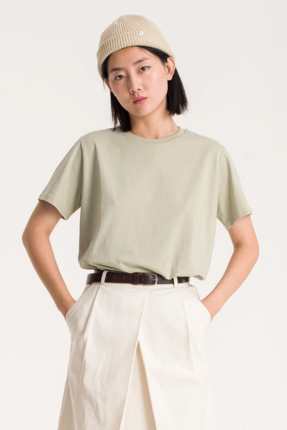 Hana Boy Fit Crew Neck Tee, Sage