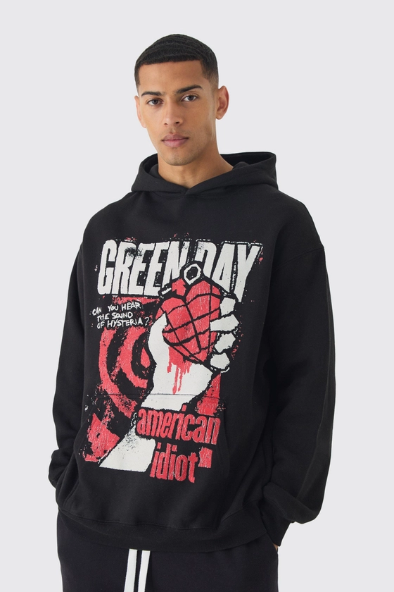 Oversized Green Day License Print Hoodie