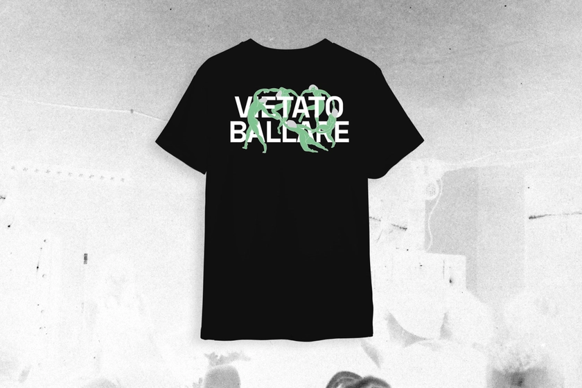 T-shirt MEET "Vietato Ballare" Nera con dettaglio verde