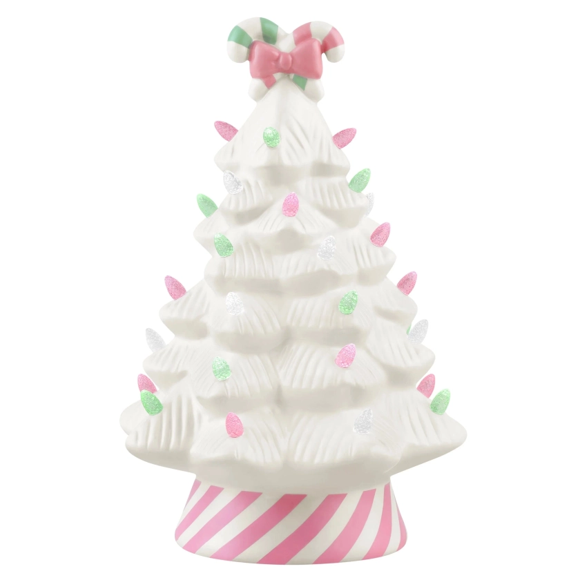 Mr. Christmas 12" Nostalgic Ceramic Lit Candy Cane Tree - Pink