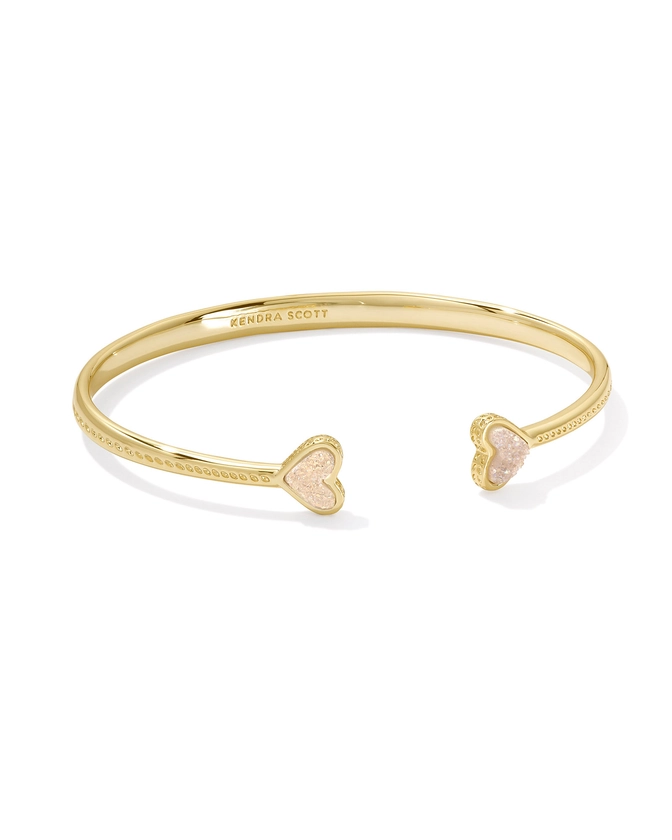 Framed Ari Heart Gold Cuff Bracelet in Iridescent Drusy | Kendra Scott