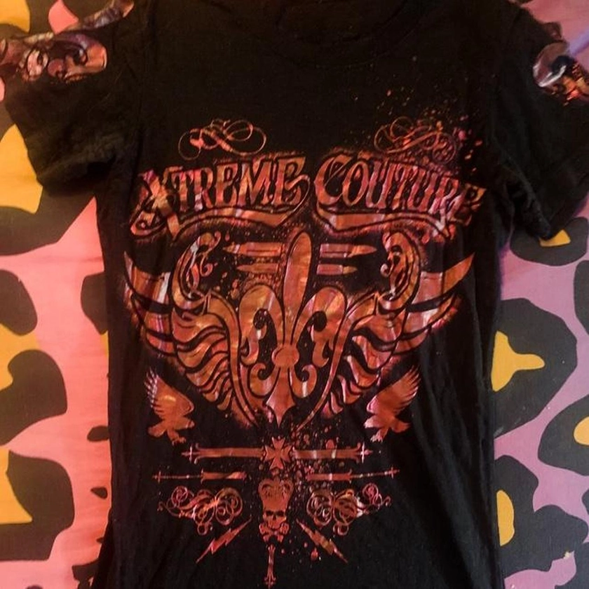 Small Xtreme couture black & hot pink graphic...