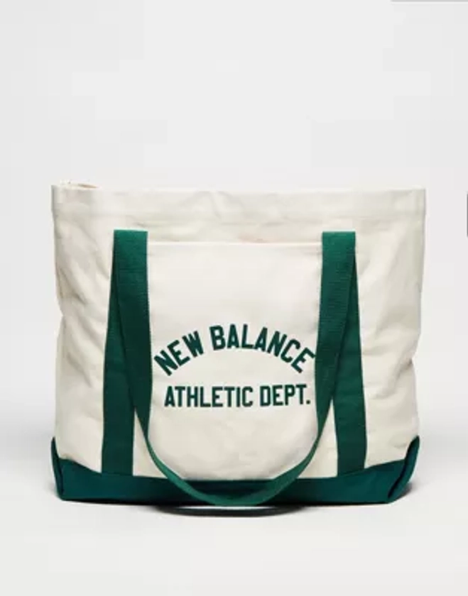 New Balance tote bag in canvas and green