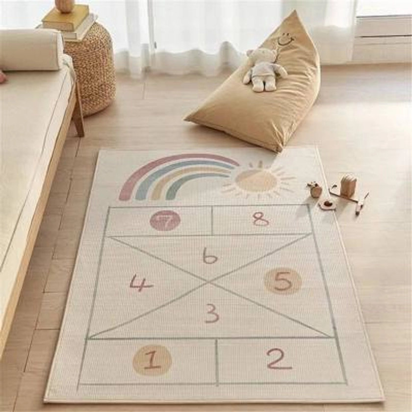 Bollie Baby Dreamplay Numbered Hopscotch and Rainbow Playroom Rug (Playmat)
