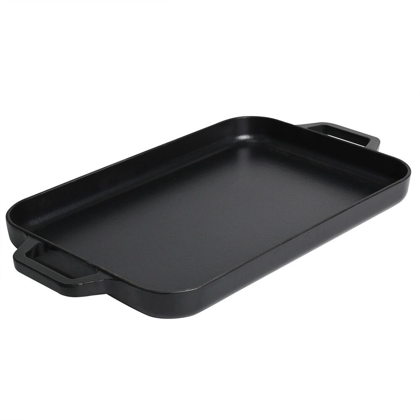 Cast Iron Flat Griddle 24x36cm Matte | ProCook