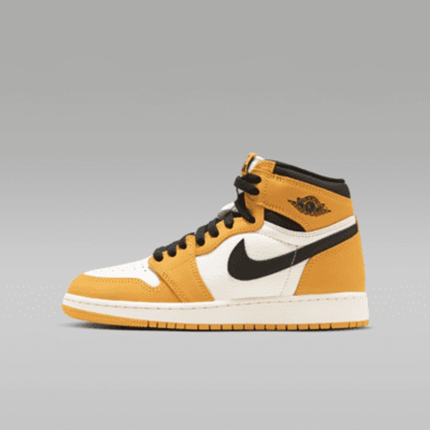 Air Jordan 1 High OG "Yellow Ochre" Big Kids' Shoes