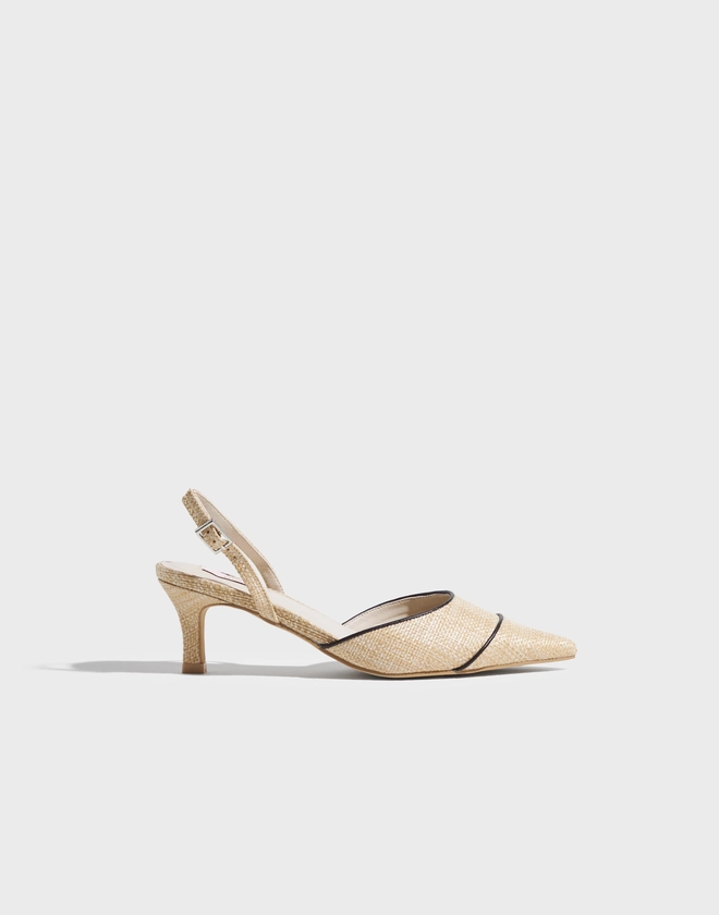 Buy Nelly Contrast Pointy Pump - Beige | Nelly.com