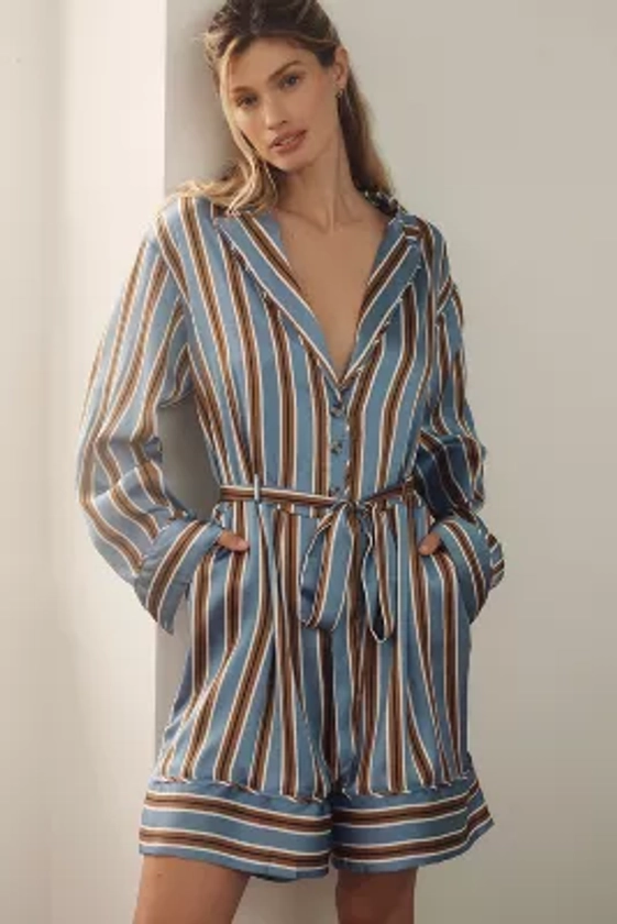By Anthropologie Belted Pajama Romper