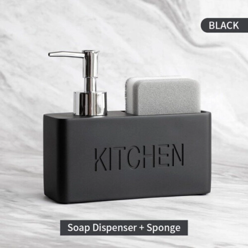 (Black) Modern kitchen accessories Soap Dispenser Set Liquid hand soap dispenser on OnBuy