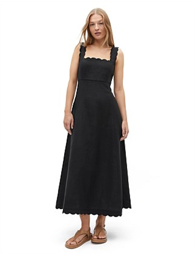 Seed Heritage Scallop Swing Midi Dress | David Jones