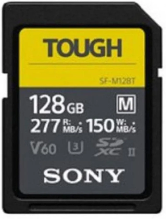 Amazon.com: Sony TOUGH-M series SDXC UHS-II Card 128GB, V60, CL10, U3, Max R277MB/S, W150MB/S (SF-M128T/T1) : Electronics