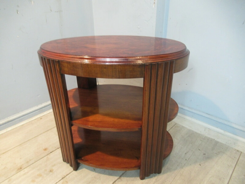 Art Deco  Period Walnut And Burr Walnut  Oval Table | Vinterior