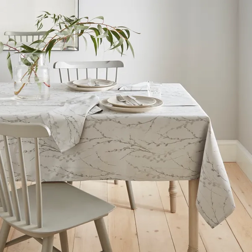 Belle Grey Table Cloth 178cm x 230cm | Dunelm