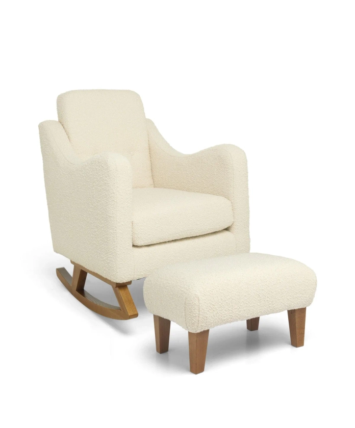 Bowdon Nursing Chair Set in Chenille Boucle - Oyster