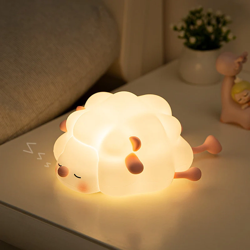 Little Sheep Lamp LED Squishy Tap Tap Sleepng Sheep Night Light