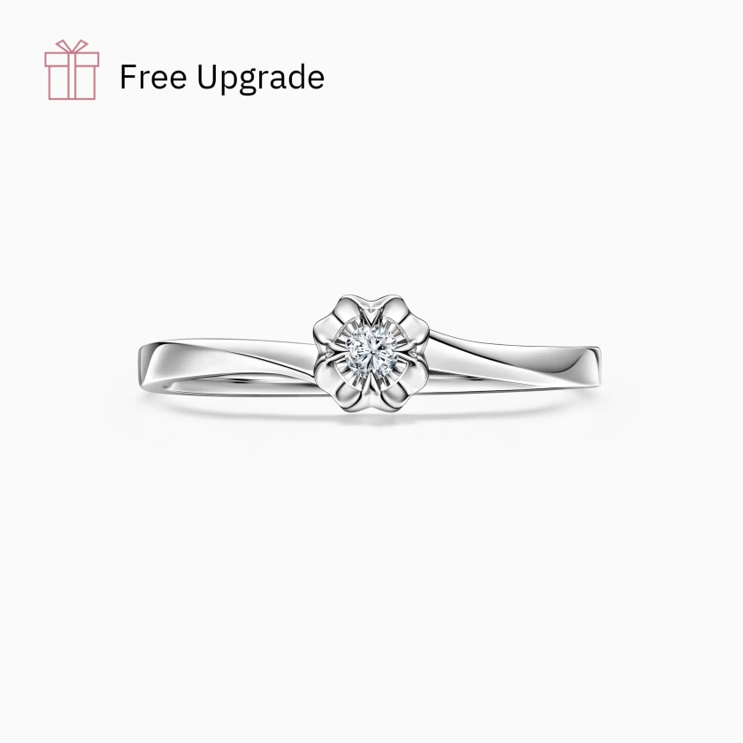 DR BELIEVE Round Solitaire Rose Bypass Promise Ring