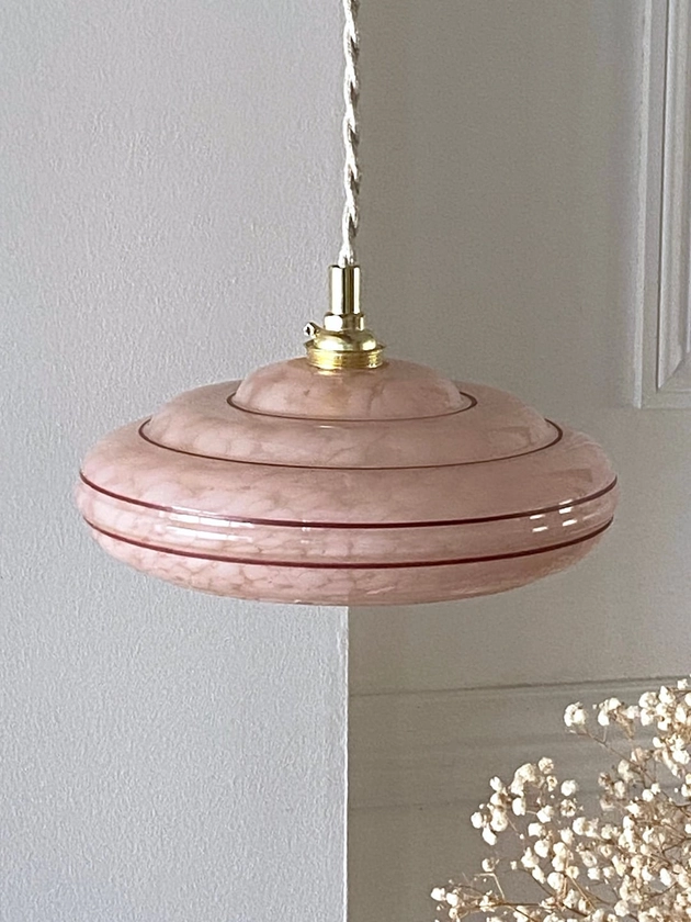 Old Clichy Glass Pendant Light, Glass Lampshade From the 1930s, Art Deco Ceiling Light - Etsy UK