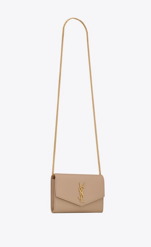 UPTOWN chain wallet in grain de poudre embossed leather | Saint Laurent | YSL.com