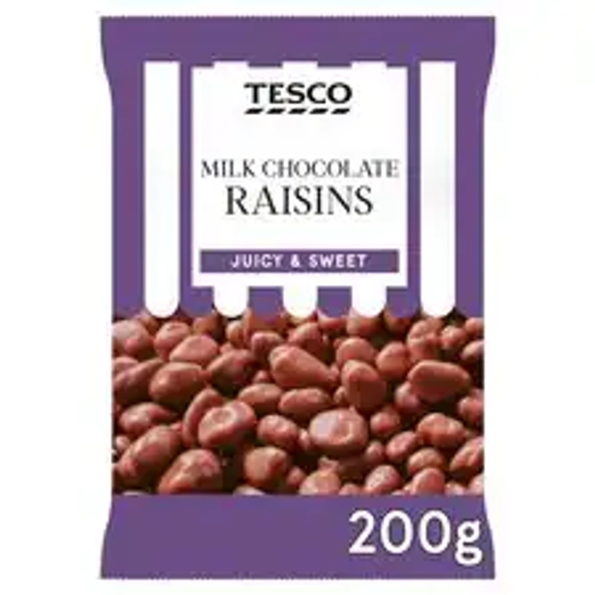 Tesco Milk Chocolate Raisins 200G