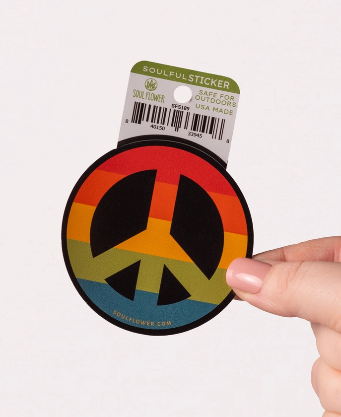 NEW! Rainbow Peace Sign Sticker