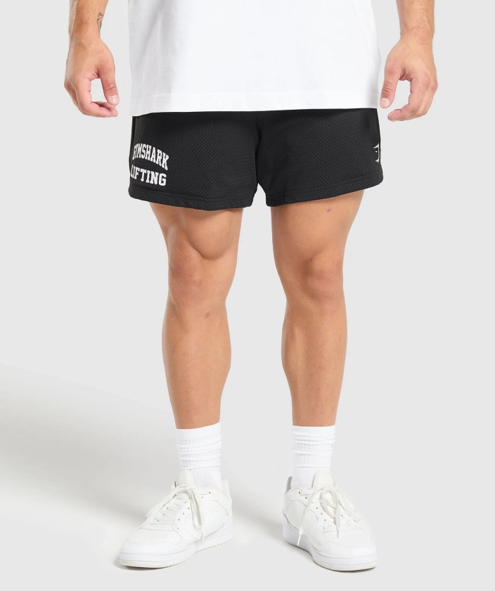 Gymshark Lifting Mesh 5" Shorts - Black