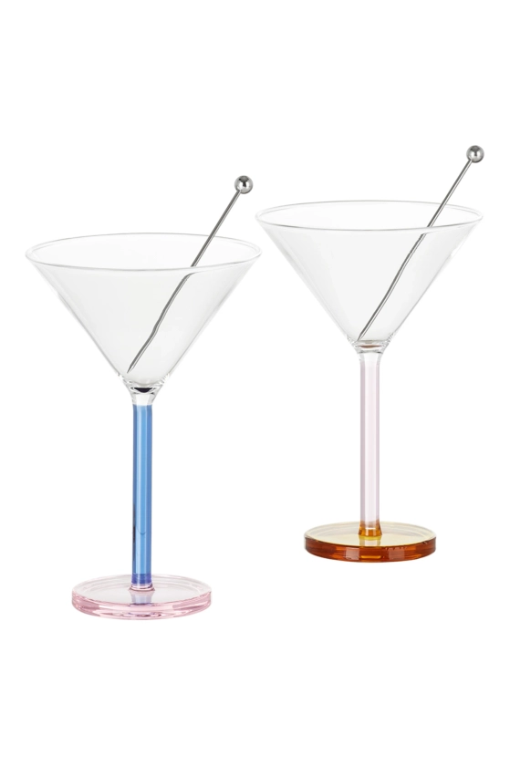 Sophie Lou Jacobsen - Multicolor Piano Cocktail Glass Set, 3.5 oz