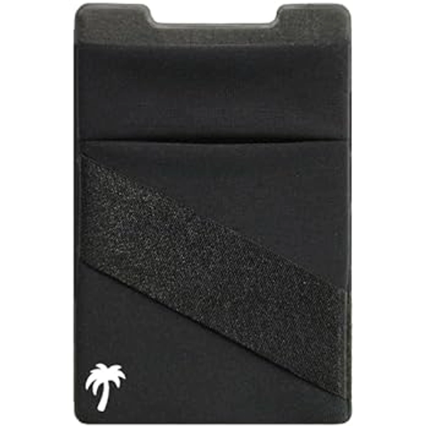 LIFESTYLE DESIGNS The StickyWallet – Premium Spandex Stick-on Phone Wallet Card Holder for any Case – Unique Double Pocket Design + Finger Strap (1 Pack)