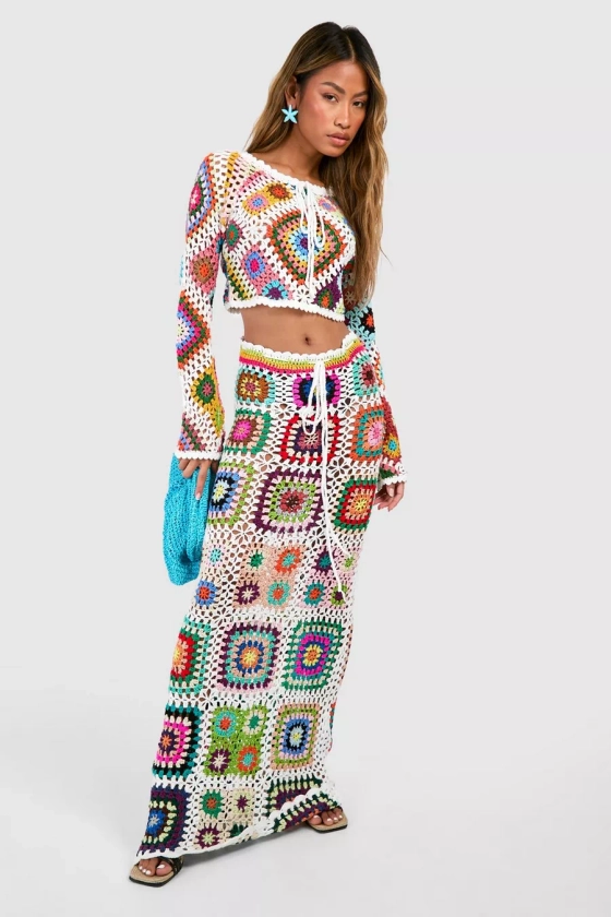 Premium Patchwork Crochet Maxi Skirt