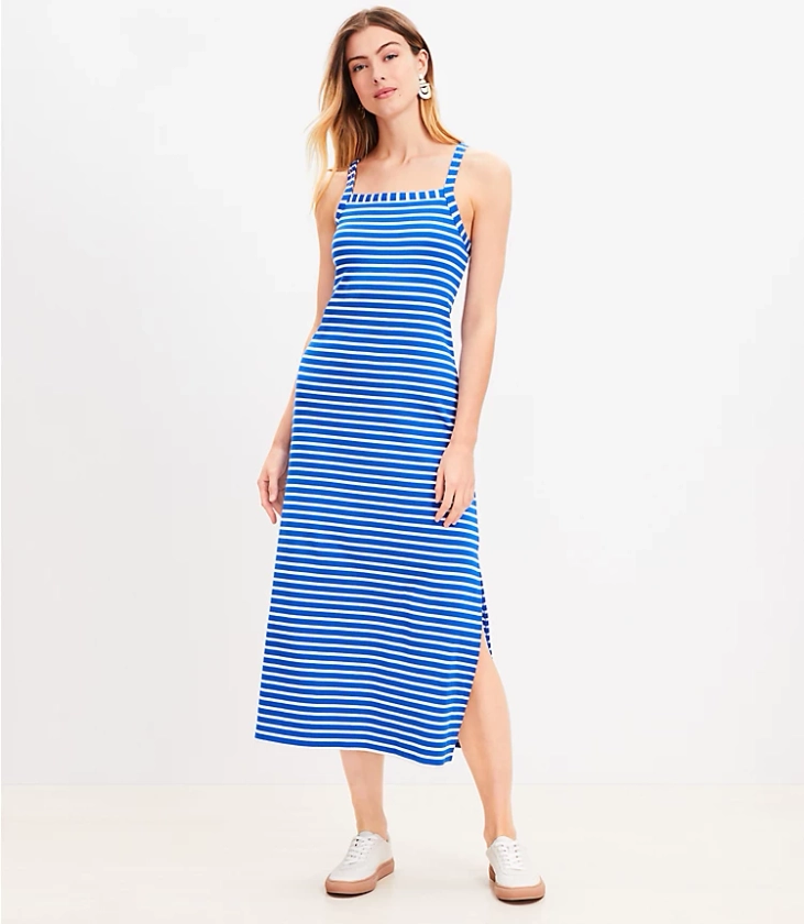 Stripe Ribbed Bra Maxi Dress