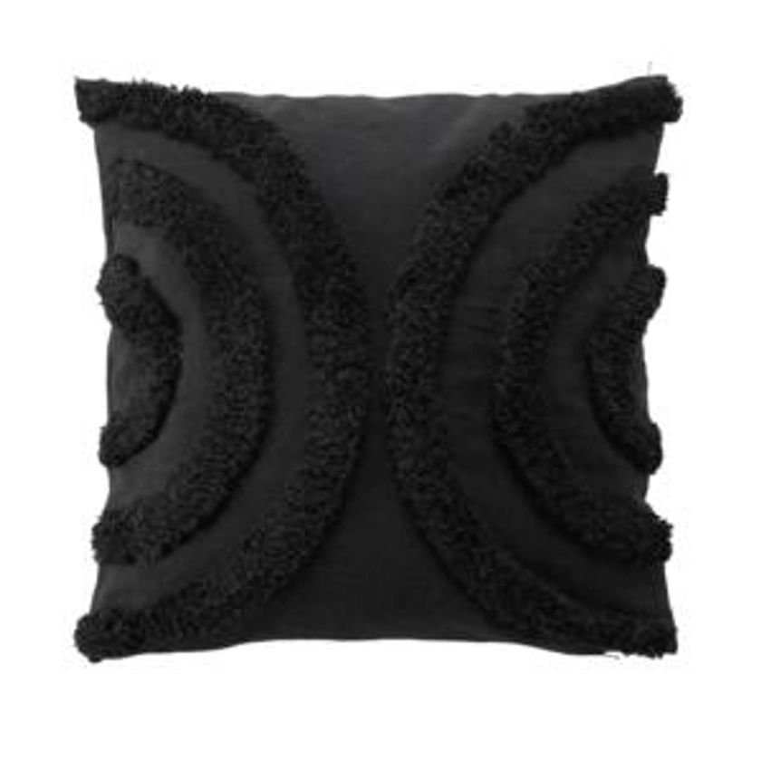 Coussin carré (40 x 40 cm) Zita Noir - Déco textile - Eminza