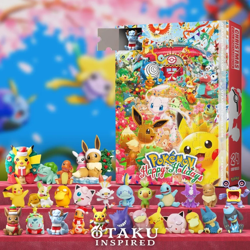 Pokemon Advent Calendar Happy Holidays | 24 Pcs Pokemon Packs | Otaku Inspired