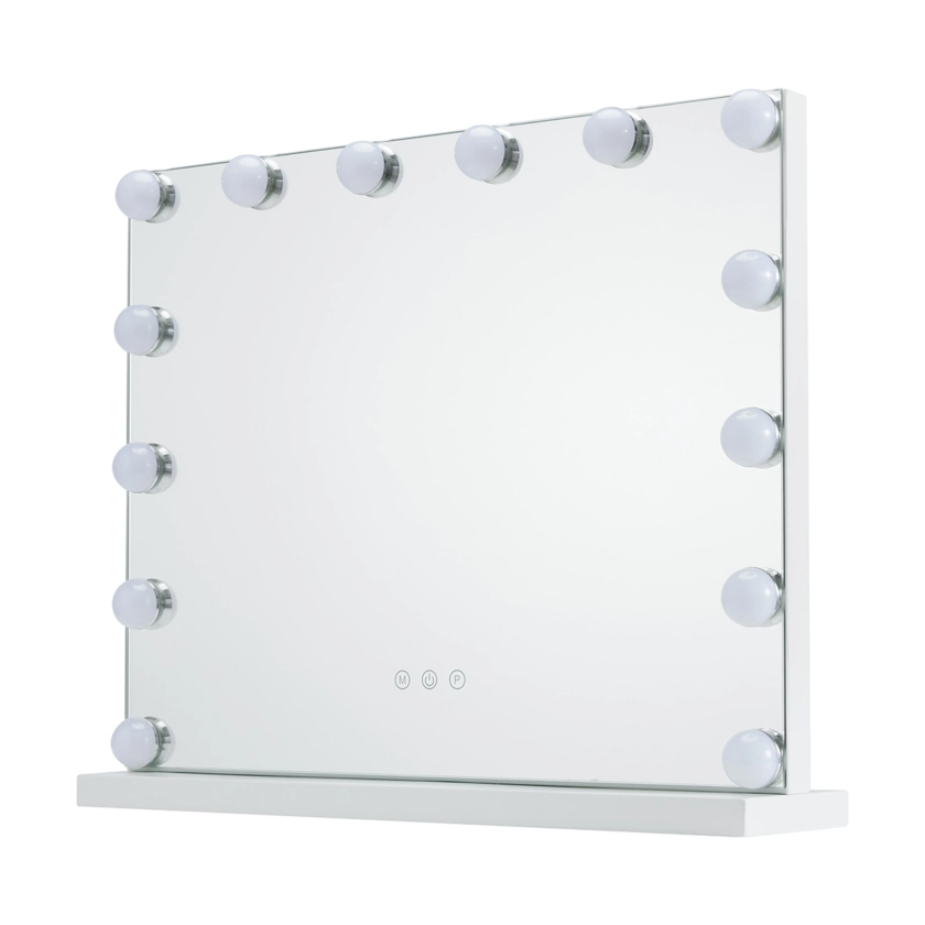 Rectangle Hollywood Mirror - White