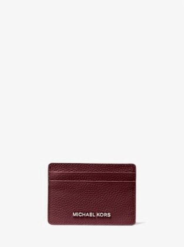 Metallic Pebbled Leather Card Case | Michael Kors