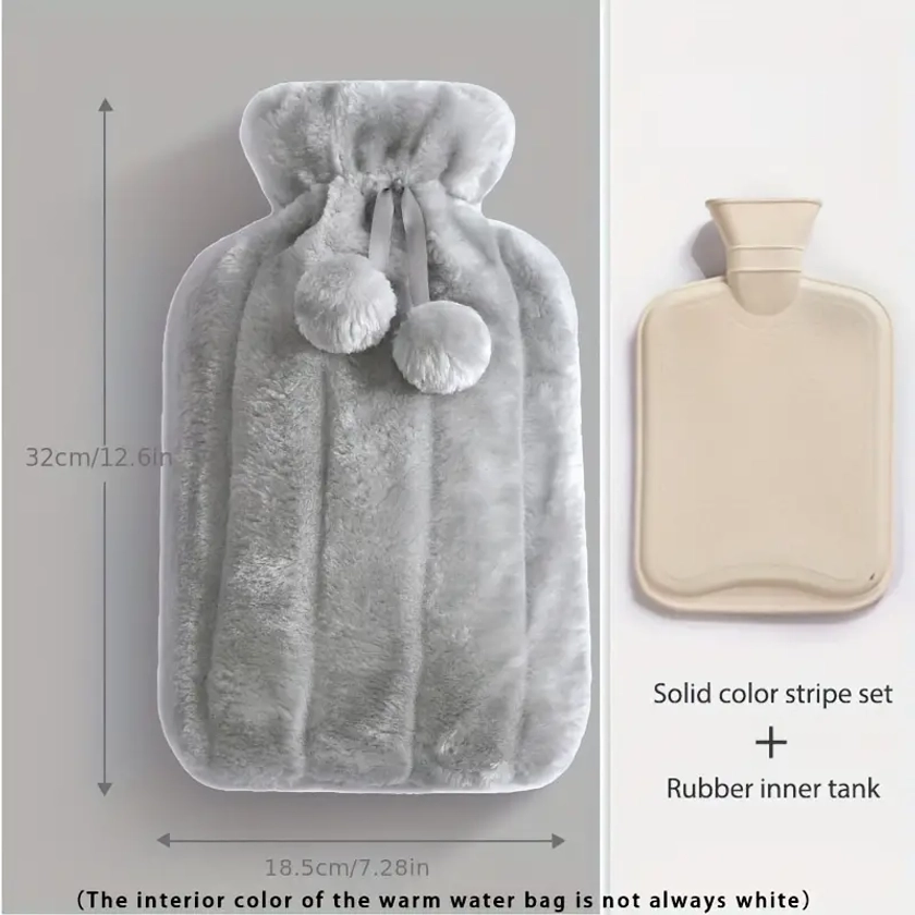 1pc 2000ml Hot Water Bag, Portable Hand Warmer For Home Office Trip, Winter Gift For Men Women