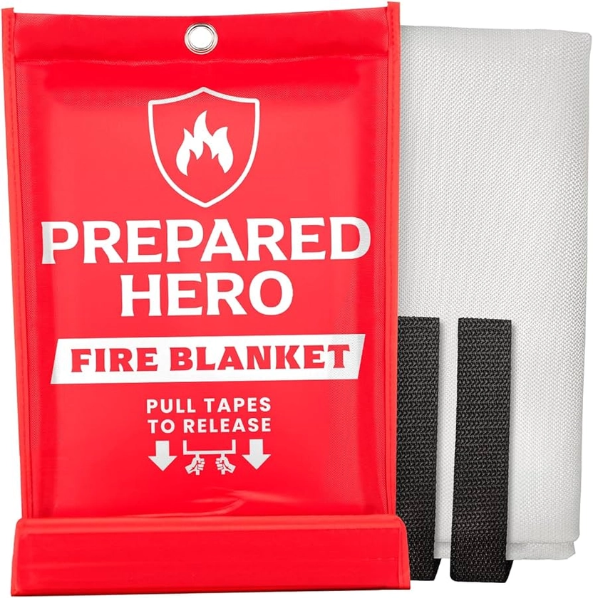 Amazon.com: Prepared Hero Emergency Fire Blanket - 1 Pack - Fire Suppression Blanket for Kitchen, 40” x 40” Fire Blanket for Home, Fiberglass Fire Blanket : Sports & Outdoors