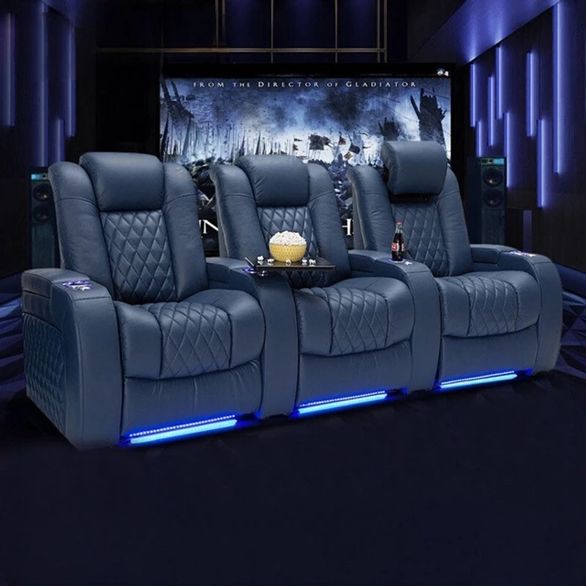 Canapé inclinable électrique en cuir véritable, fauteuil relax, chaise valide, fonctionnel, moderne, cinéma nordique, salon