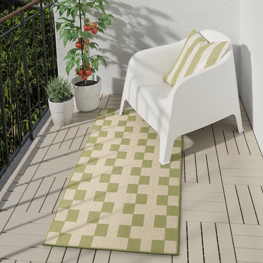 GÅNGSTIG kitchen mat, flatwoven green/off-white, 70x160 cm (2'4"x5'3") - IKEA CA