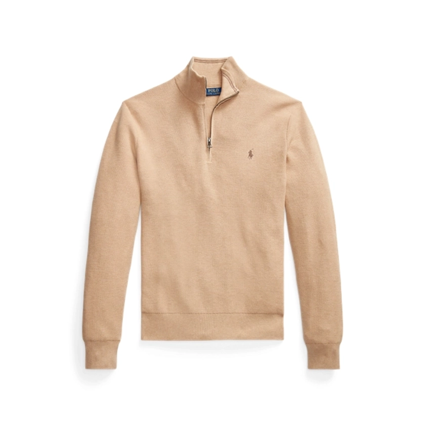 Pull demi-zippé en coton piqué pour homme | Ralph Lauren® BE