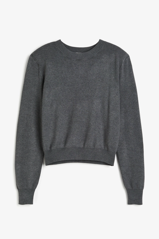 Pull à épaulettes - Gris foncé - FEMME | H&M FR