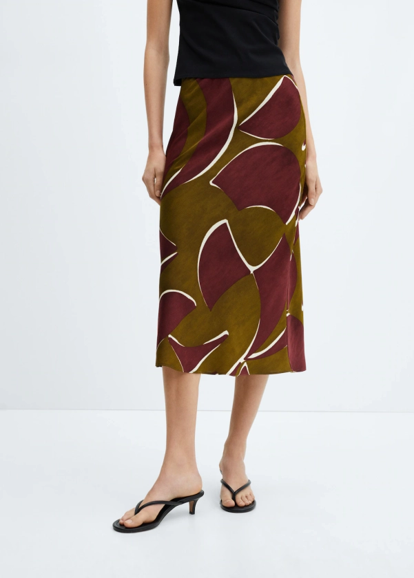 Midi satin skirt - Woman | MANGO United Kingdom