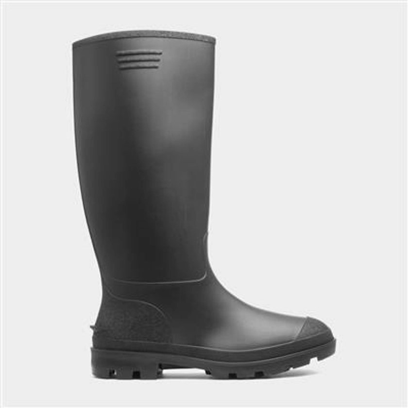 Flood Adults Black Welly-794013 | Shoe Zone