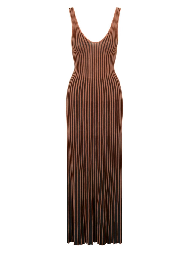 Shop Staud Claretta Striped Knit Maxi Dress | Saks Fifth Avenue