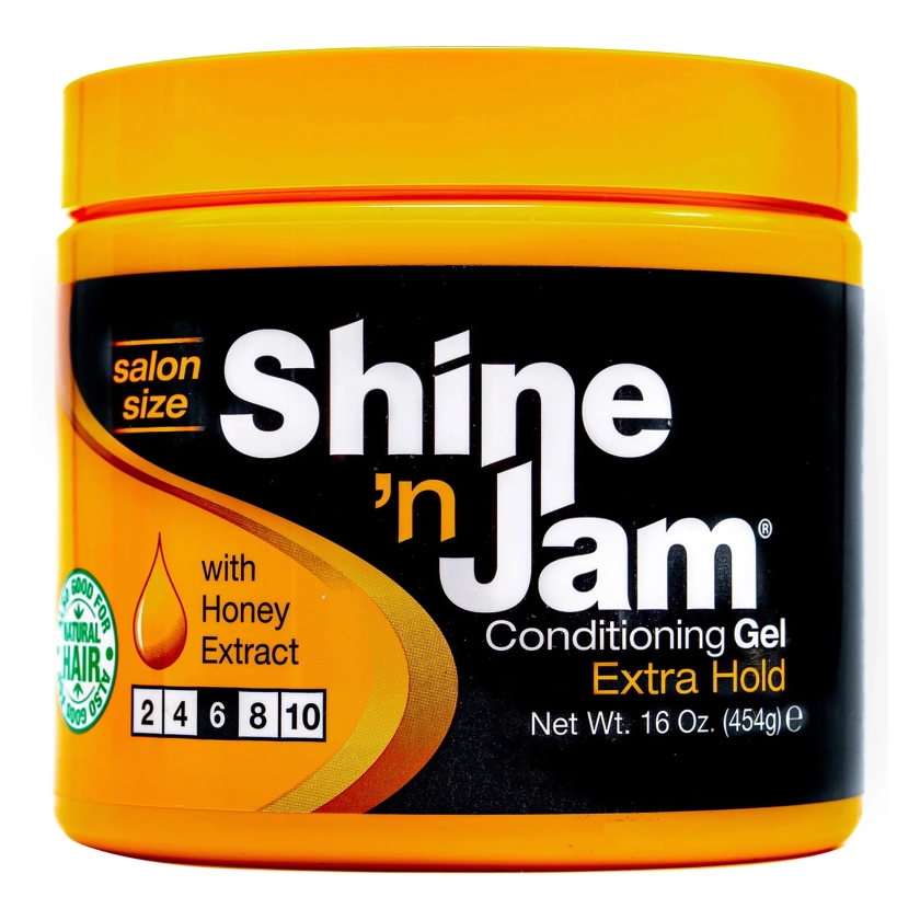 Shine 'n Jam® Extra Hold Conditioning Styling & Braiding Gel, 16 oz. Moisturizing, Unisex